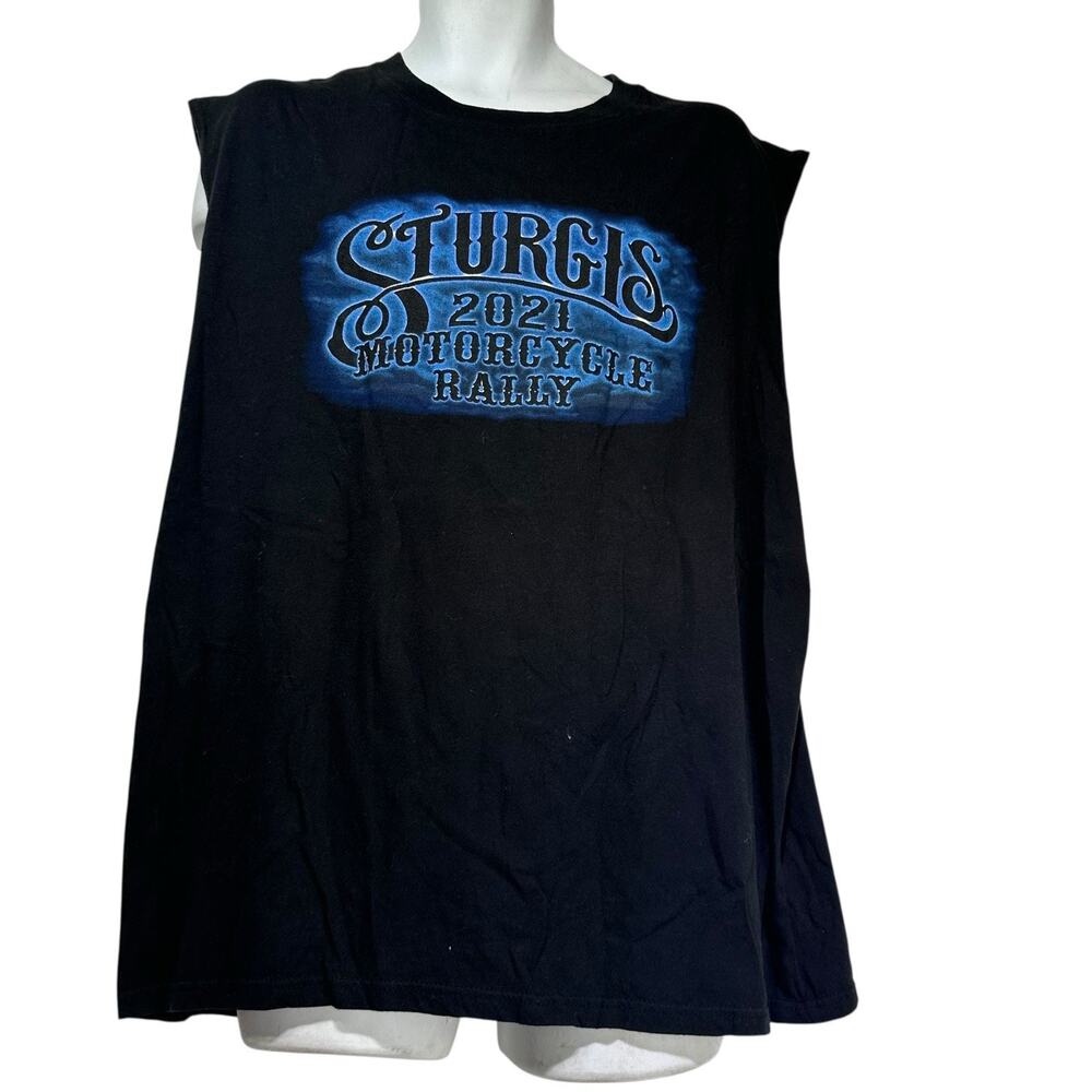 Sturgis 2021 Motorcycle Rally Cutoff Tank Hot Leathers Black Size XL